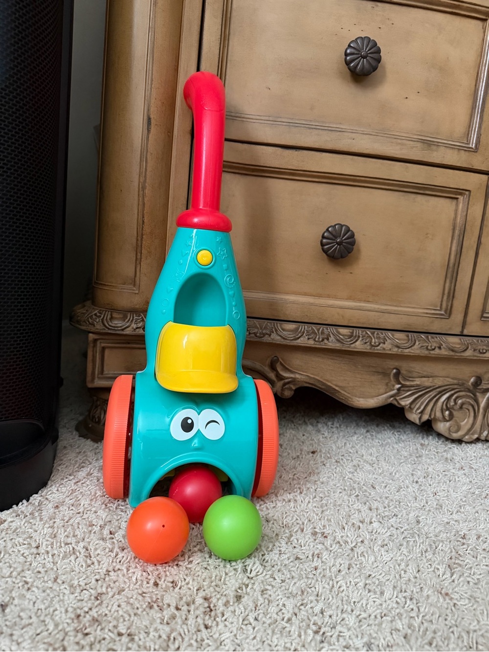 Teal and Red Push-Pop Ball Poppin' Walker - Kids Toys